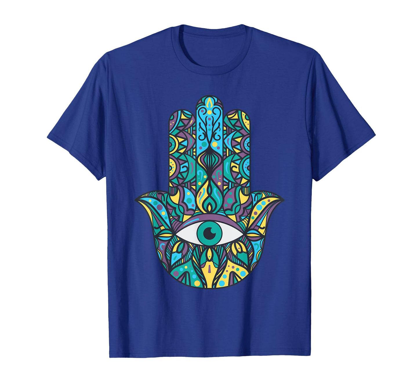 Hamsa Hand Meditation Yoga Hand Of Fatima Men Women T-Shirt