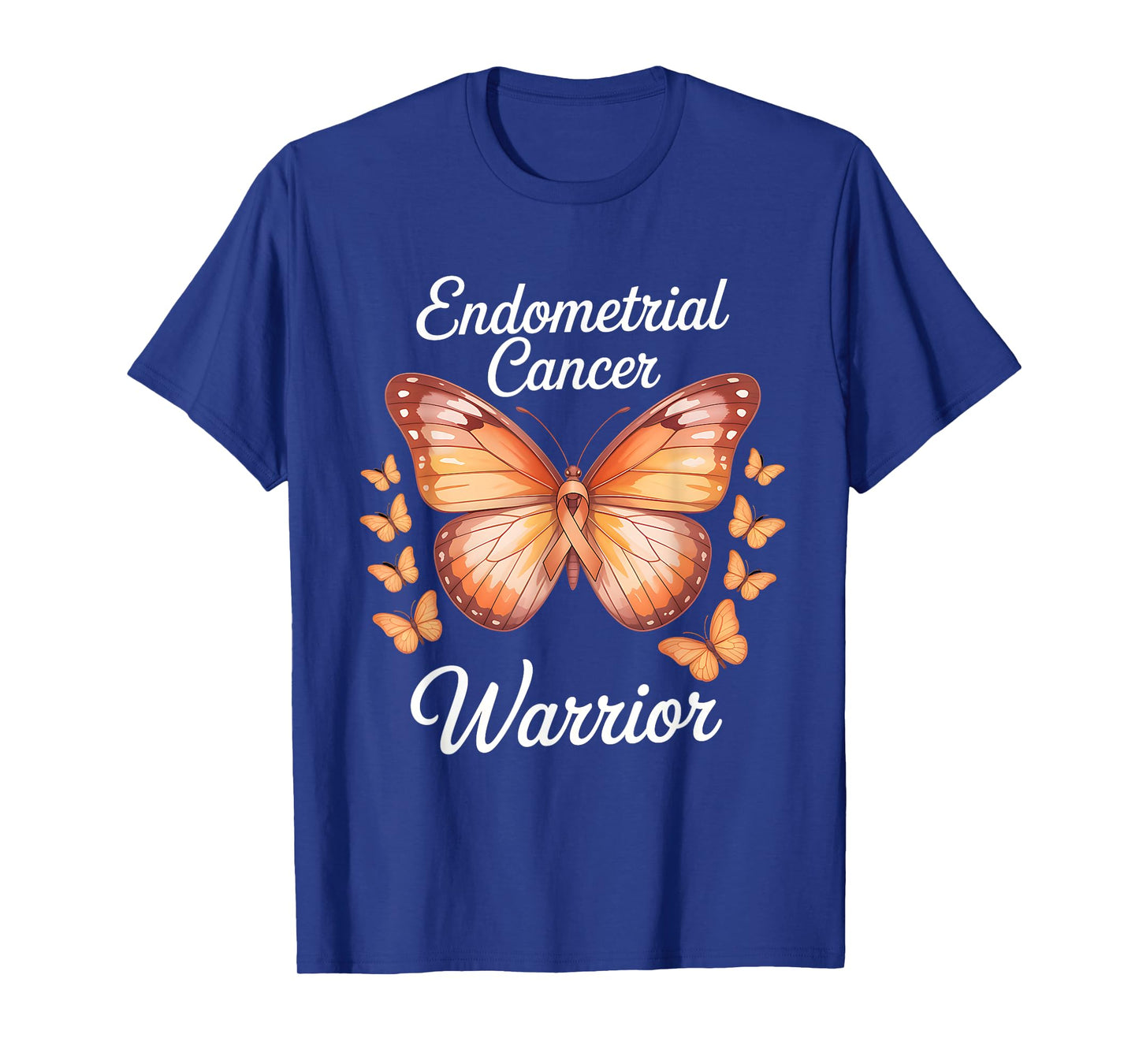 Warrior Endometrial Cancer Awareness Uterine Cancer Ribbon T-Shirt