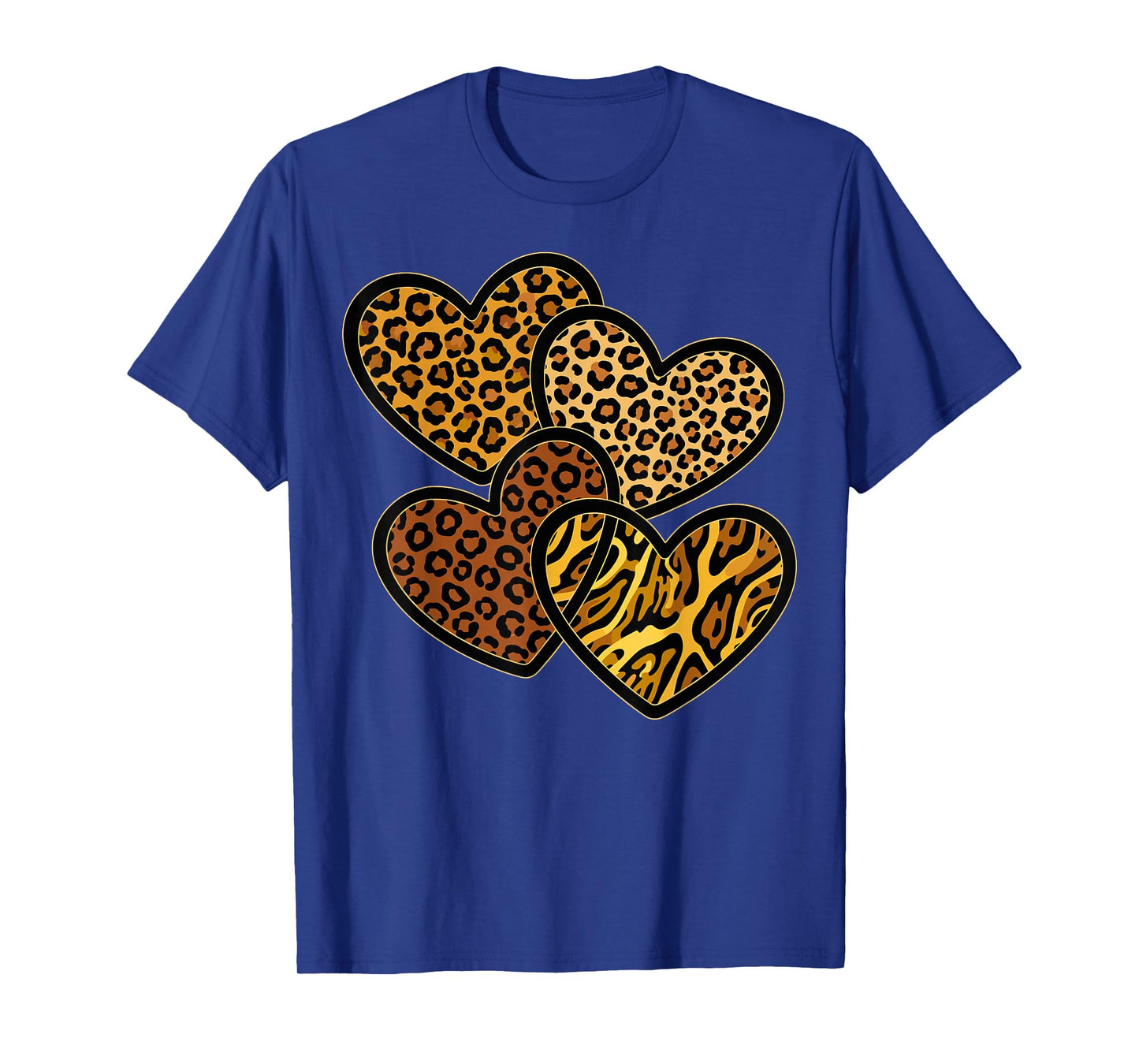 Cute Leopard Cheetah Hearts Animal Print T-Shirt