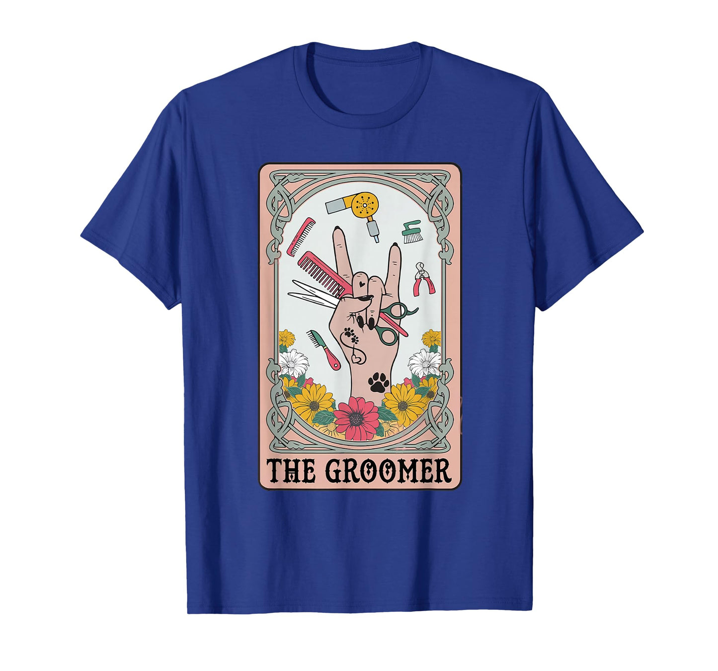 Funny Tarot Card Pet Grooming Dog Groomer Girl Women T-Shirt