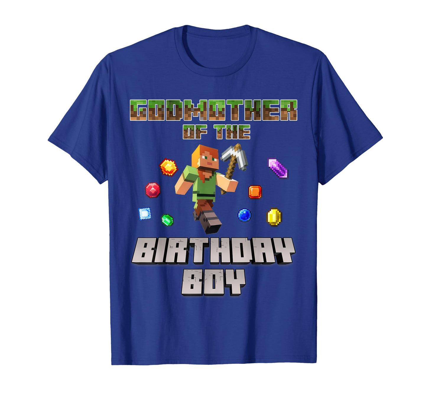 Godmother Of The Birthday Boy Video Gamer Pixel Number T-Shirt