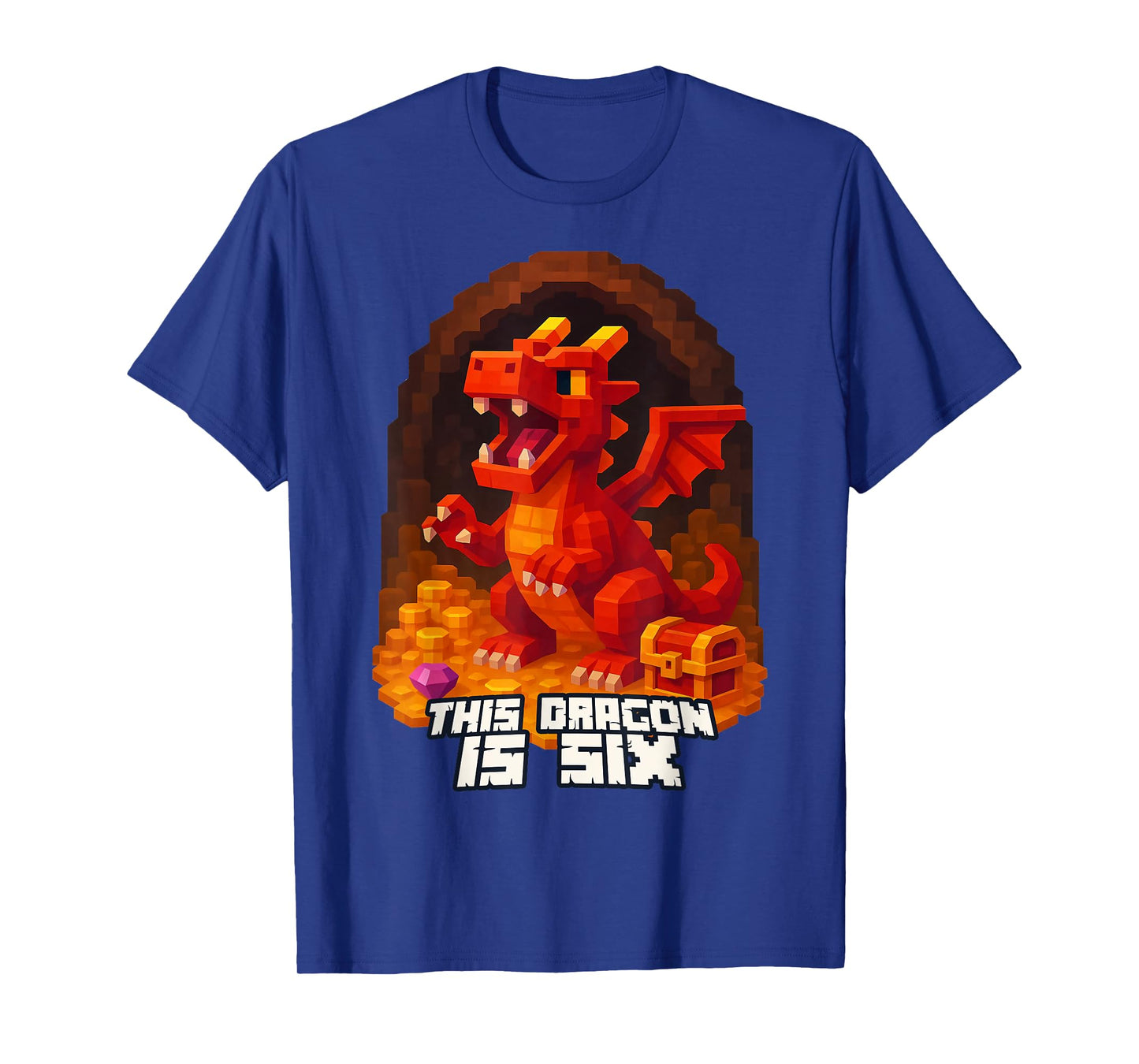 This Dragon is 6 Pixel Dragon 6th Birthday Party Kids Outfit T-Shirt