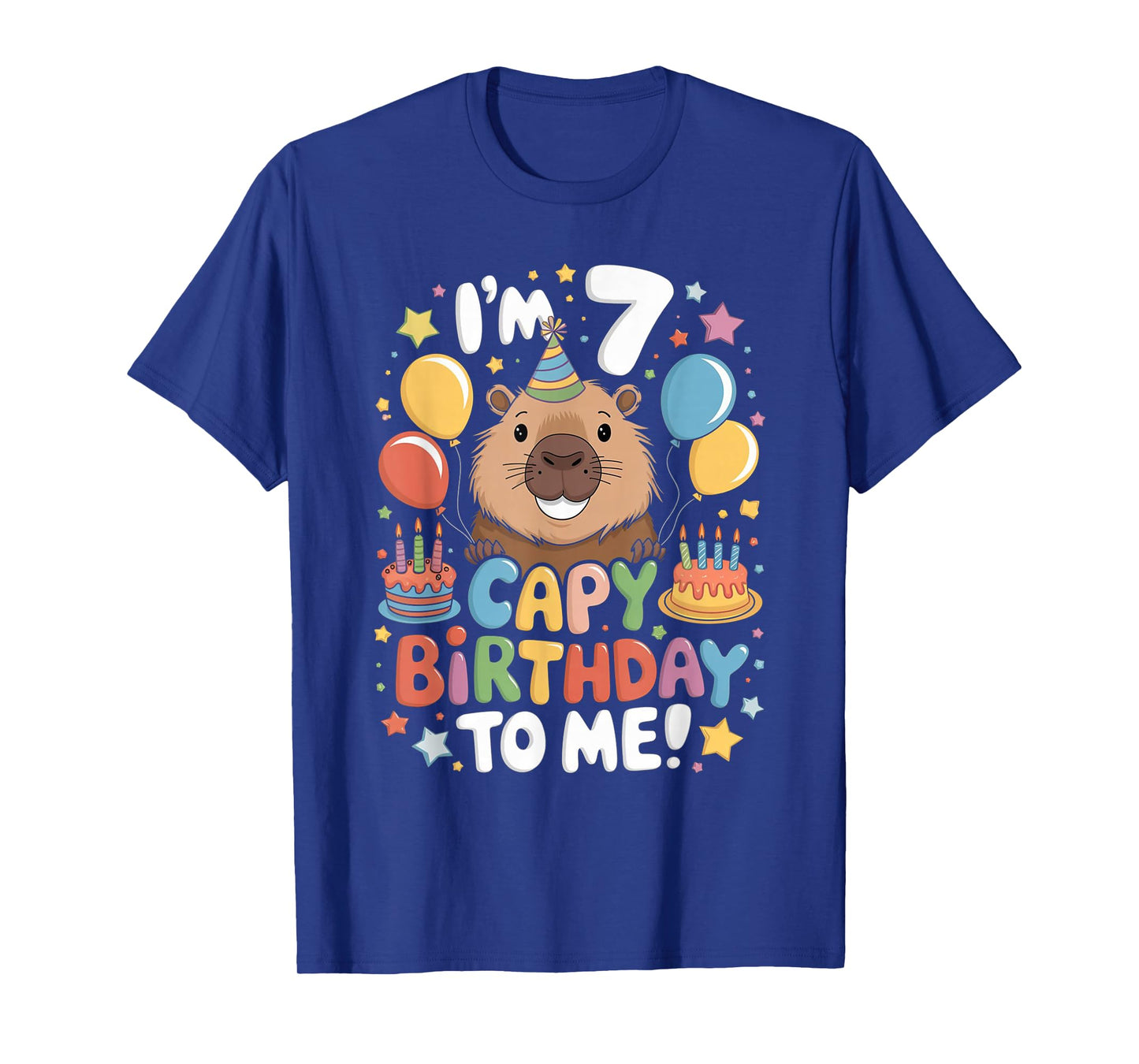 I'm 7 Year Old Capy Birthday To Me 7th Birthday Capybara T-Shirt