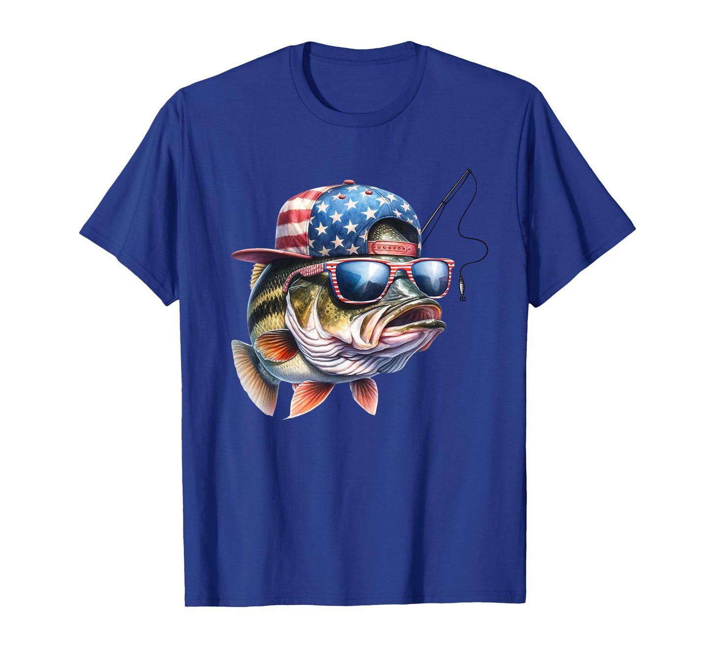 Funny Fishing & Fisherman Gift American Flag T-Shirt