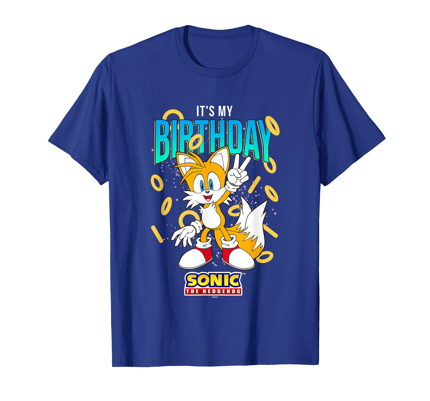 Sonic The Hedgehog Birthday It's My Birthday Tails Rings T-Shirt