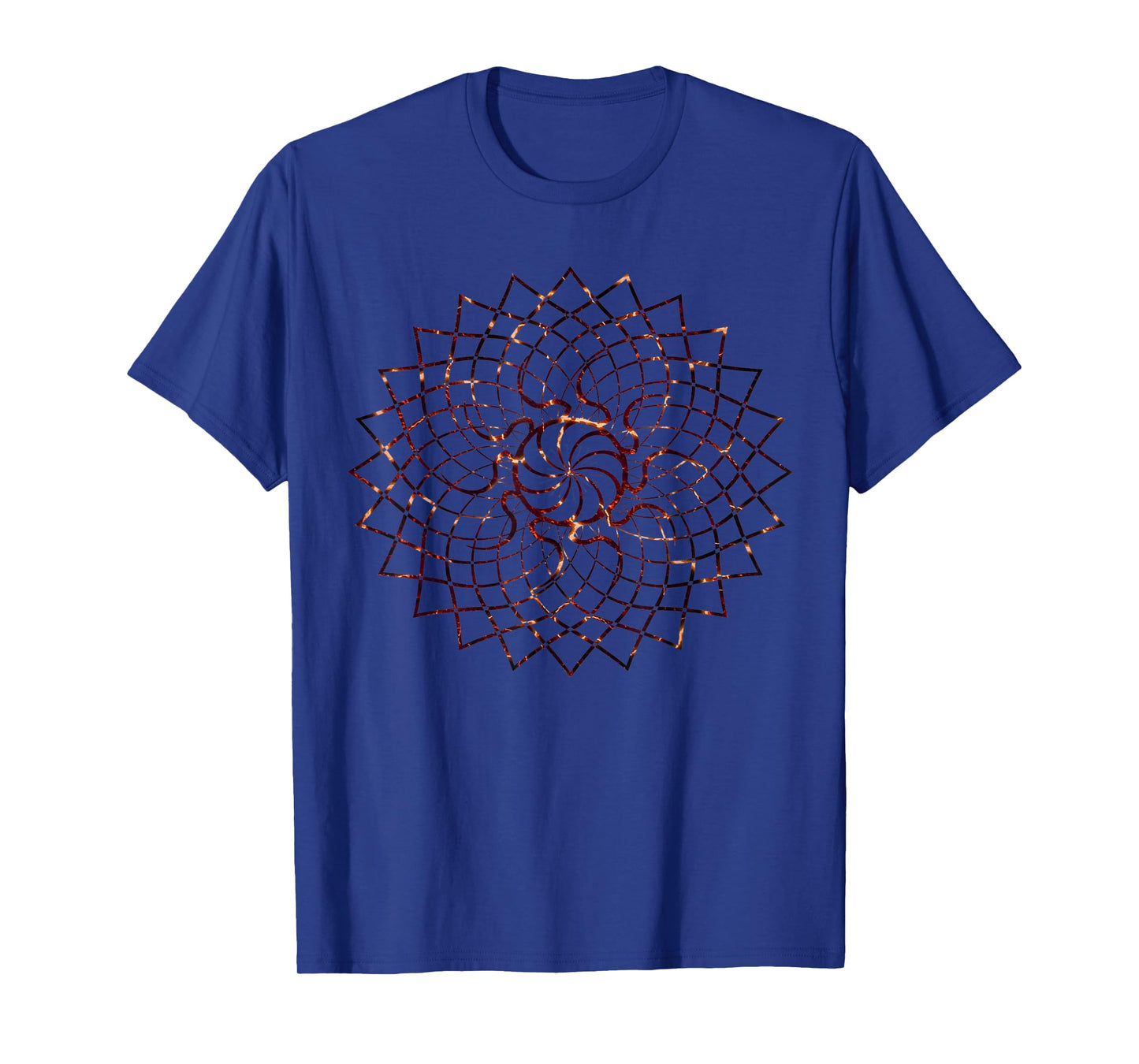 Red Lava Mandala Geometry Sacred Gaia Art Yoga Mantra T-Shirt
