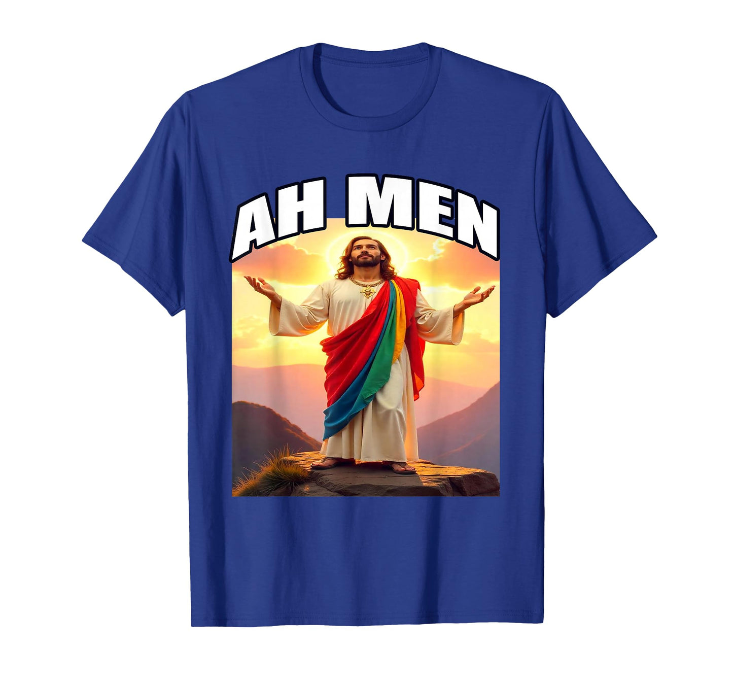 Ah, Men Gay Jesus LGBTQ Pride Funny Christian Pun Tee T-Shirt