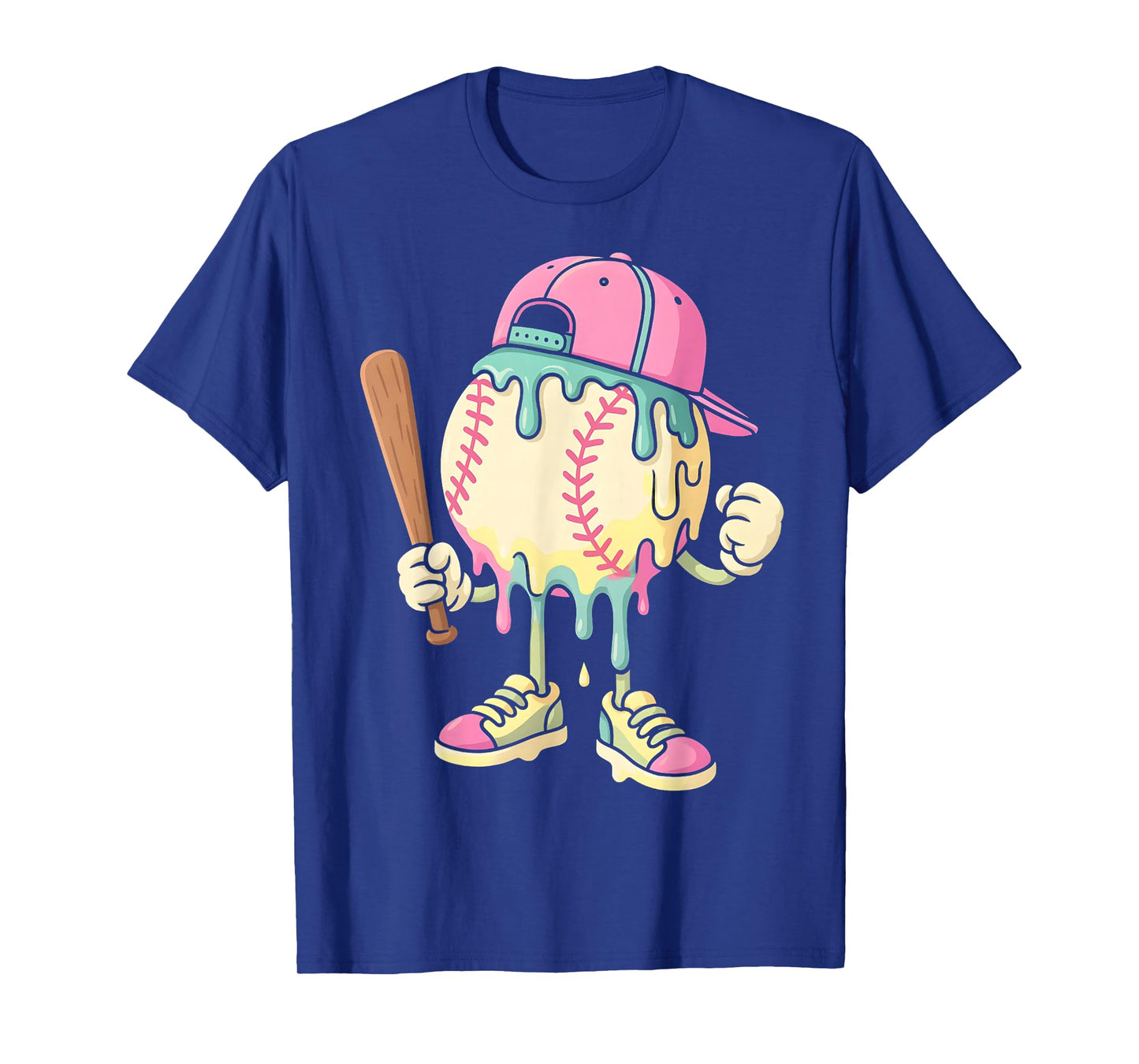 Ice Cream Drip Baseball Spots Baseball Drip For Girls T-Shirt