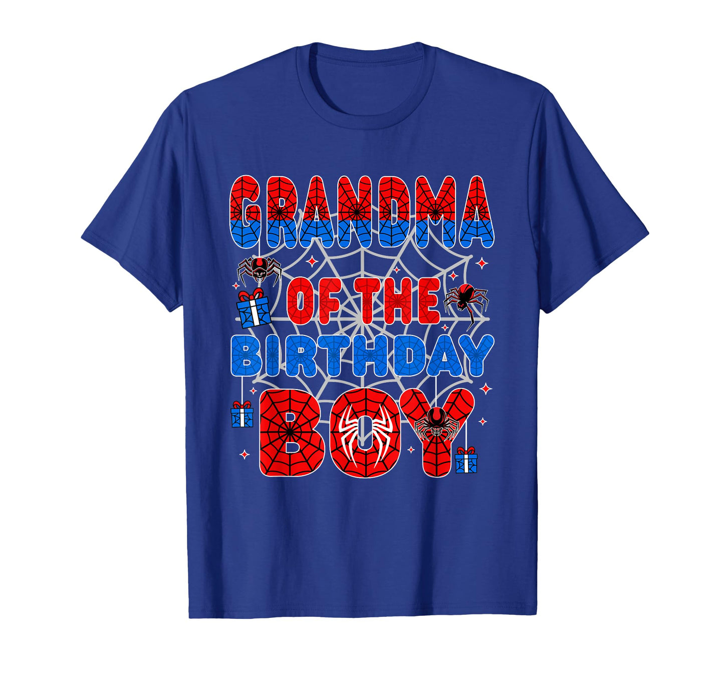 Spider Web Birthday Party Grandma of The Birthday Boy T-Shirt