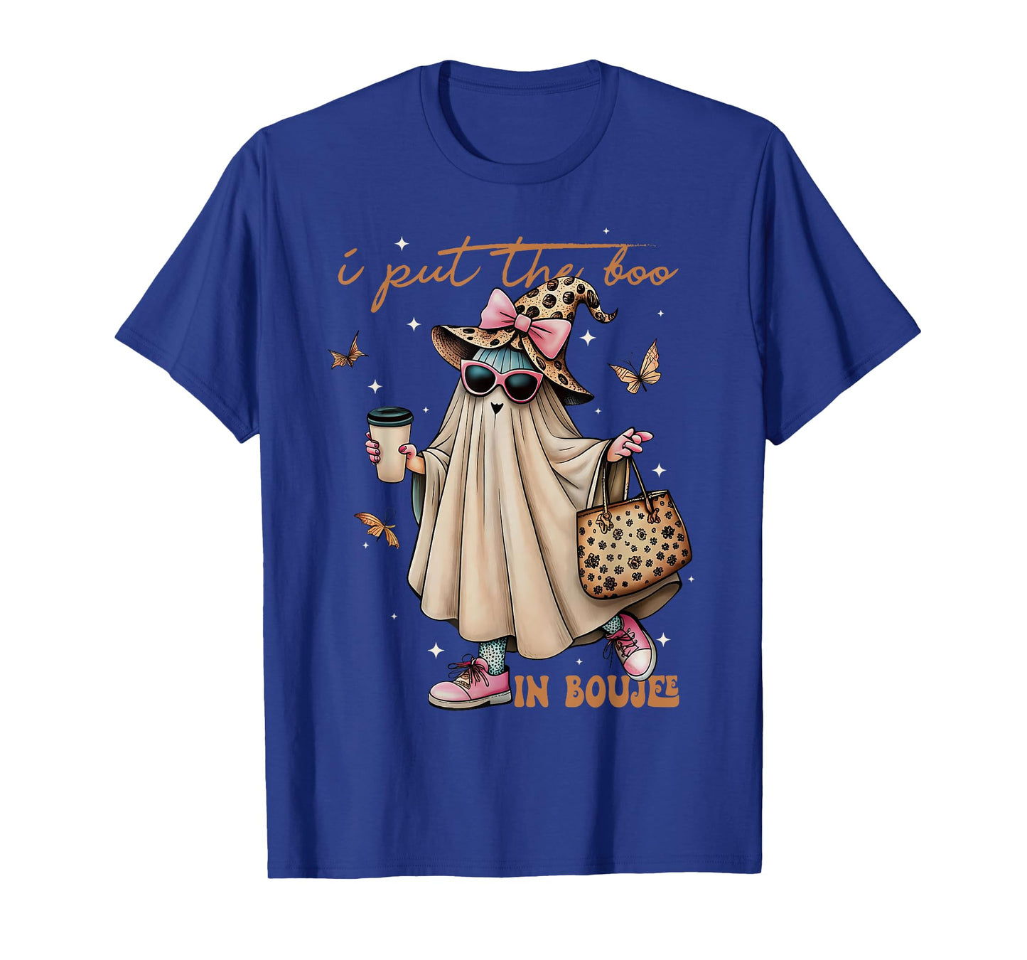 I Put The Boo in Boujee Halloween Cute Lady Ghost Girl Women T-Shirt
