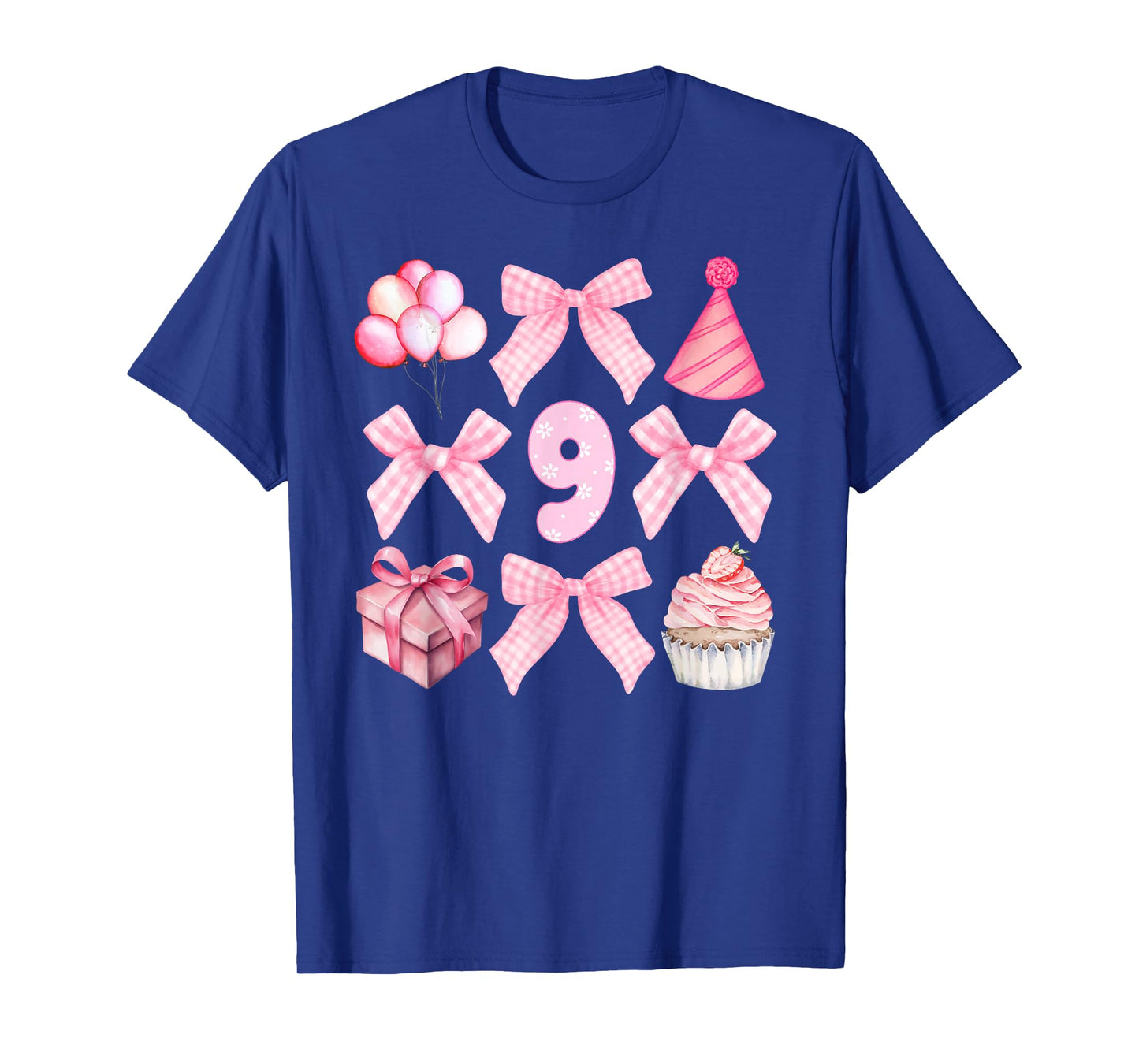 9th Coquette Birthday Party Nine Year Old Girl Coquette Bow T-Shirt