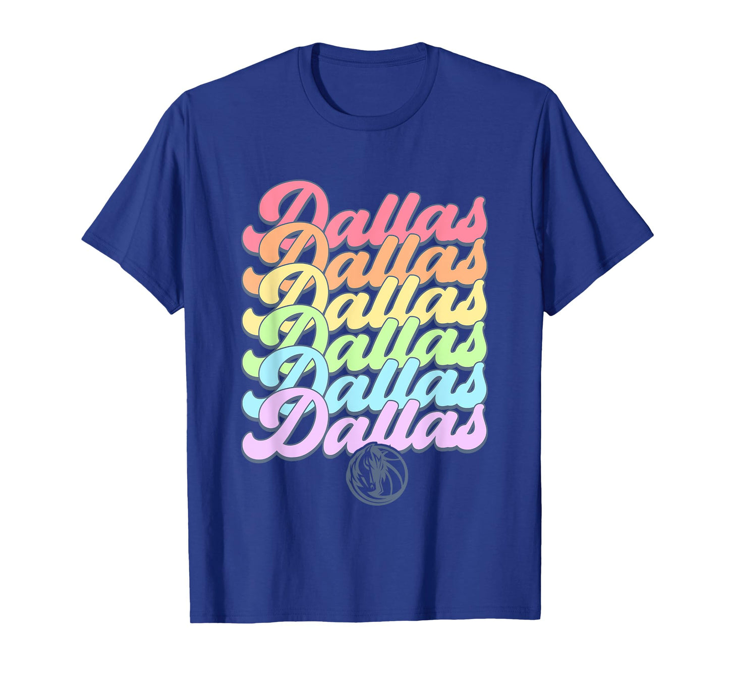NBA Dallas Mavericks Pastel Rainbow Pride Stack T-Shirt