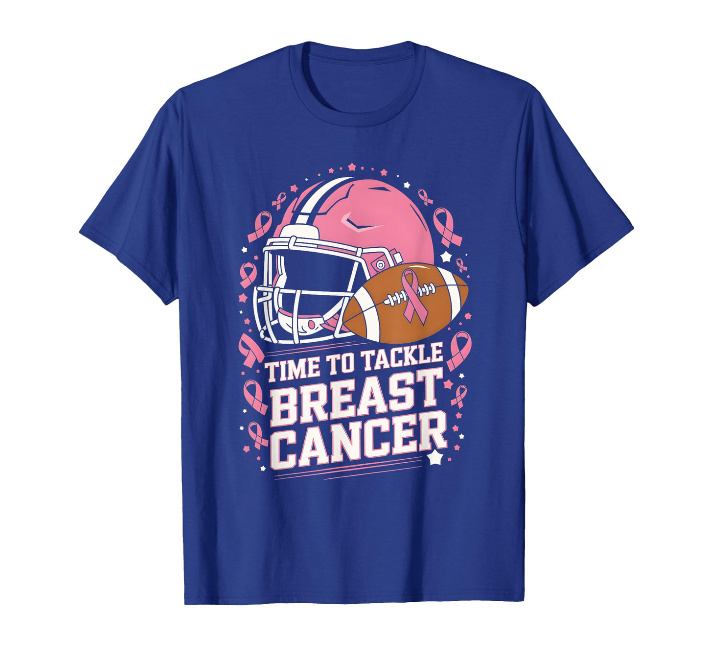 Tackle Football Breast Cancer Awareness Pink Ribbon Boys Kid T-Shirt