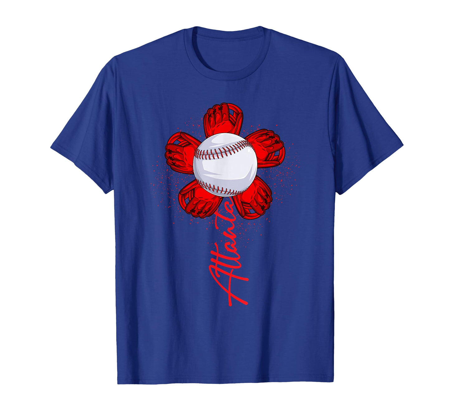 Cute Flower Atlanta Retro Baseball Lover Game Day T-Shirt