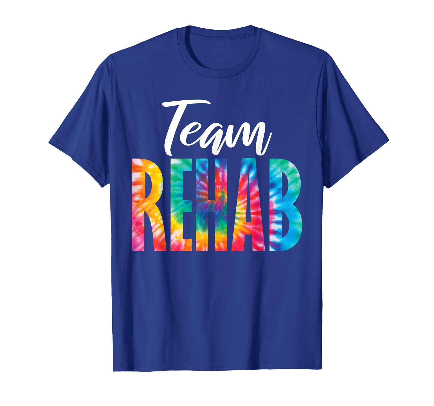 Rehabilitation Team Awareness Matching Crew Squad Tie Dye Team Rehab Unisex-Adults Black Short Sleeve Crew Neck T-Shirt