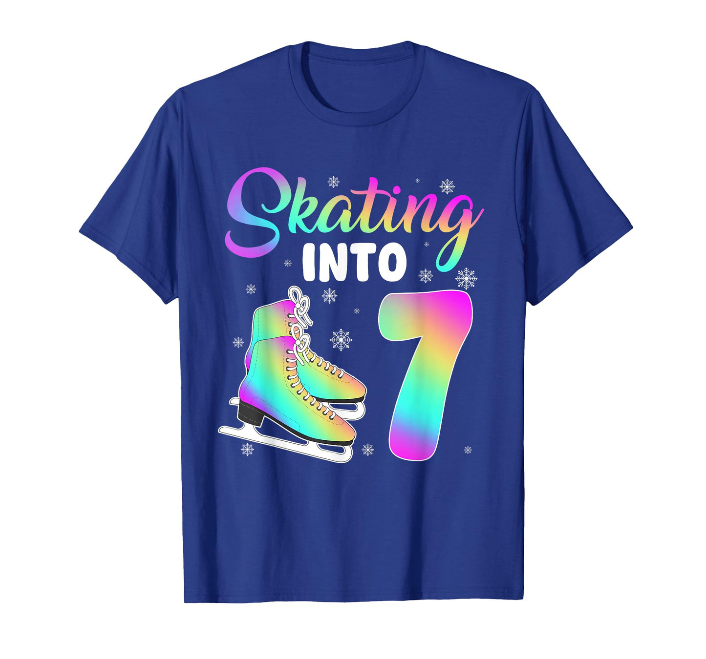 Skating Into 7th Birthday Ice Skating Girl 7 Year Old T-Shirt
