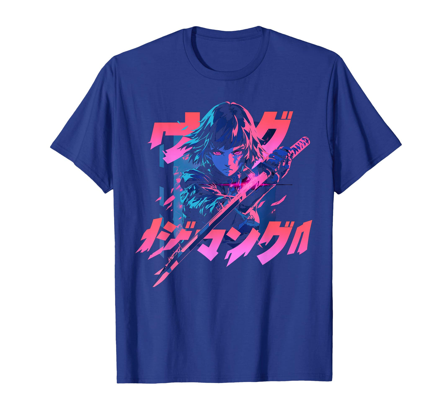 Cyberpunk Anime Samurai Girl Manga Gothic Japanese Gamer T-Shirt
