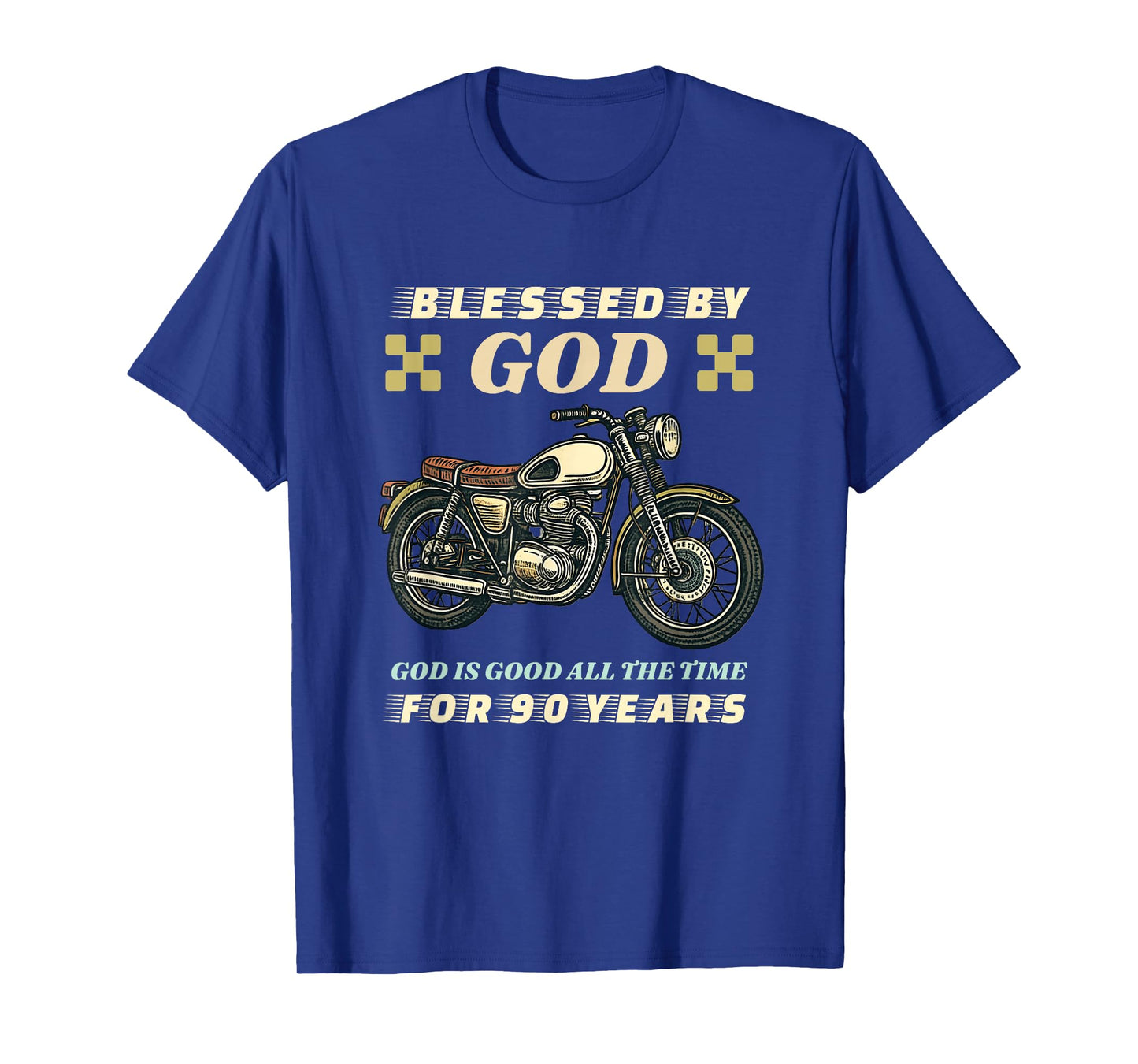 Blessed by God for 90 Years Old Motorcycle 90th Birthday T-Shirt