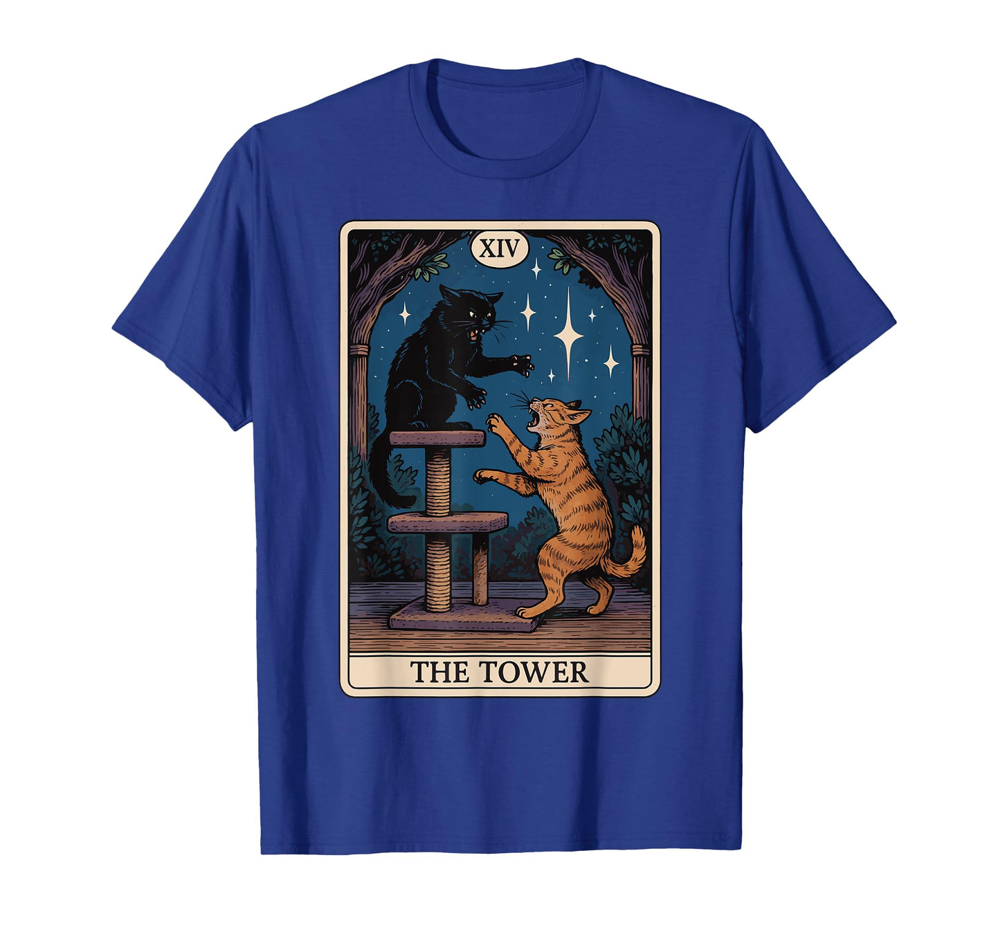 The Tower Cat Tarot Card T-Shirt