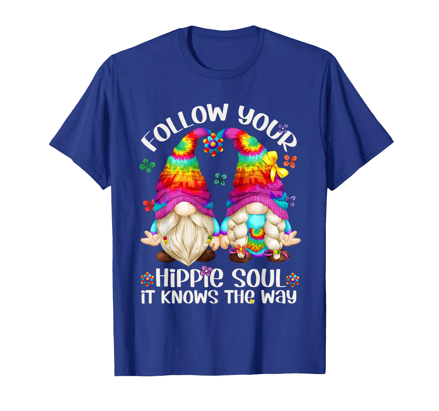 Hippie Soul Gnomies Makes Peace Sign - Cute Hippie Gnome T-Shirt