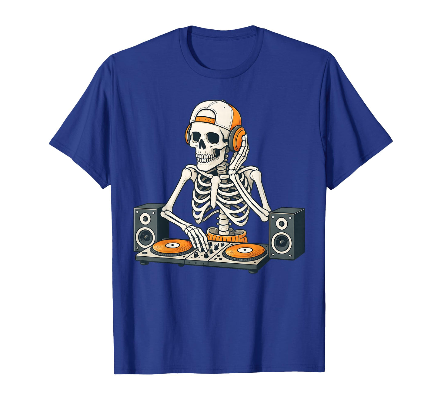 Funny Skeleton DJ Halloween Costume Turntable Music Men Boys T-Shirt