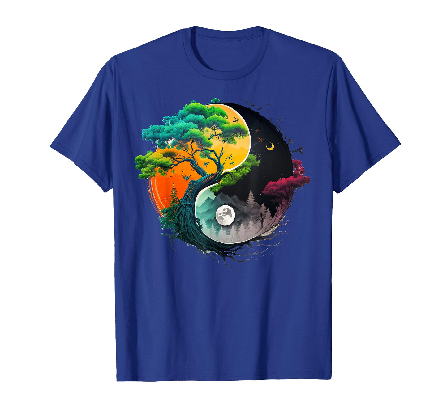Nature Taoism Yin Yang Symbol on Zen Taijitu Yin Yang T-Shirt