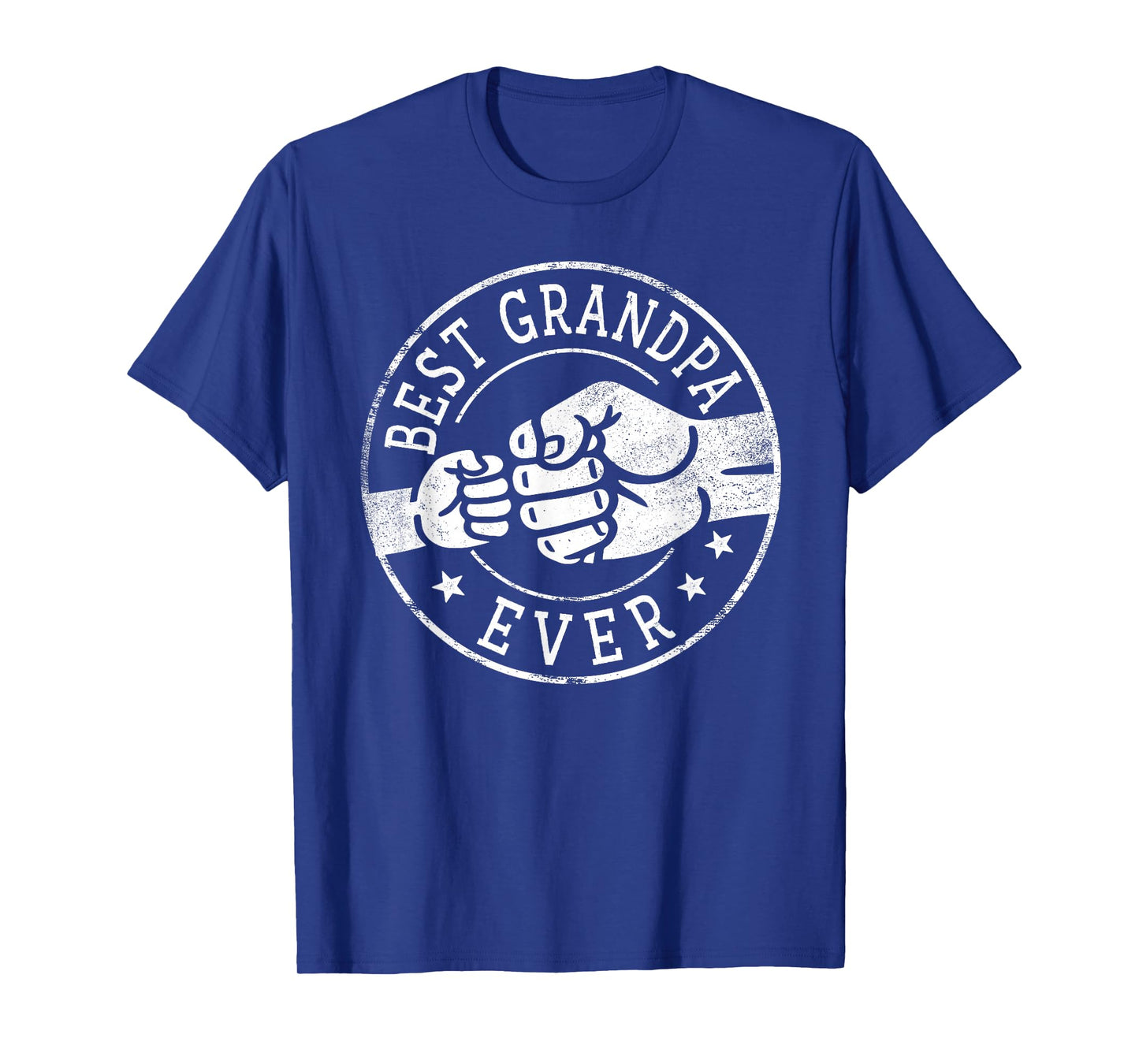 Best Grandpa Ever - Fist Bump Circle Emblem Design Grandpa T-Shirt