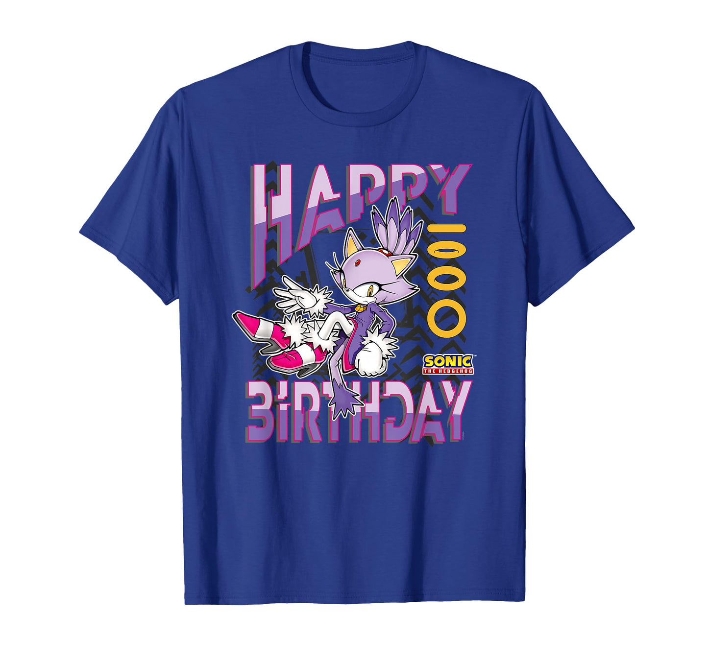 Sonic The Hedgehog Happy Birthday Blaze Grid Chest Poster T-Shirt