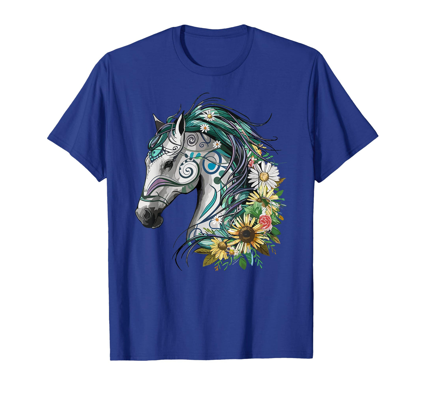 Horse Girl Beautiful Sunflower Horses Riding T-Shirt