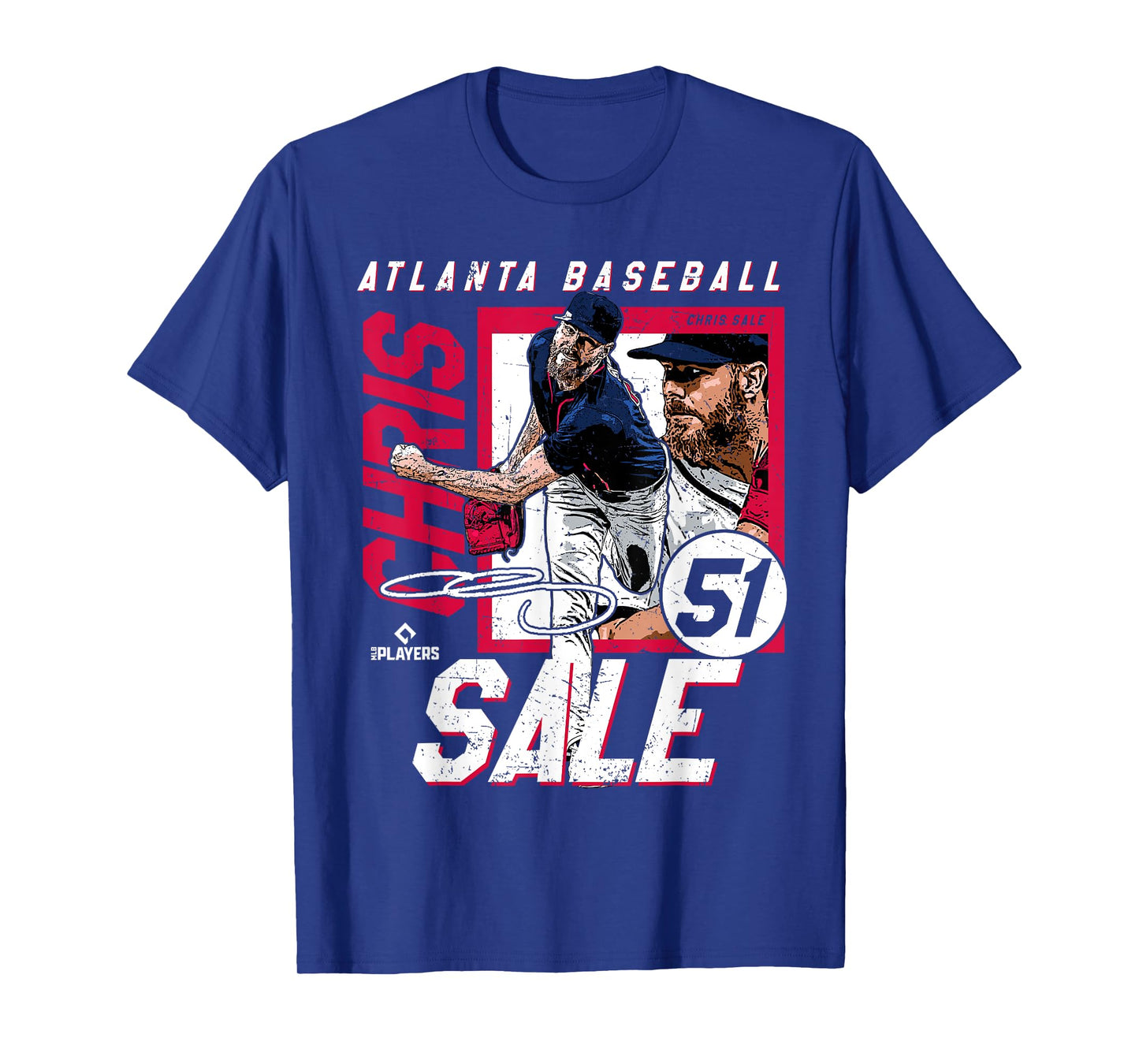 Chris Sale | Atlanta MLB Baseball Players | MLBCSA203M T-Shirt