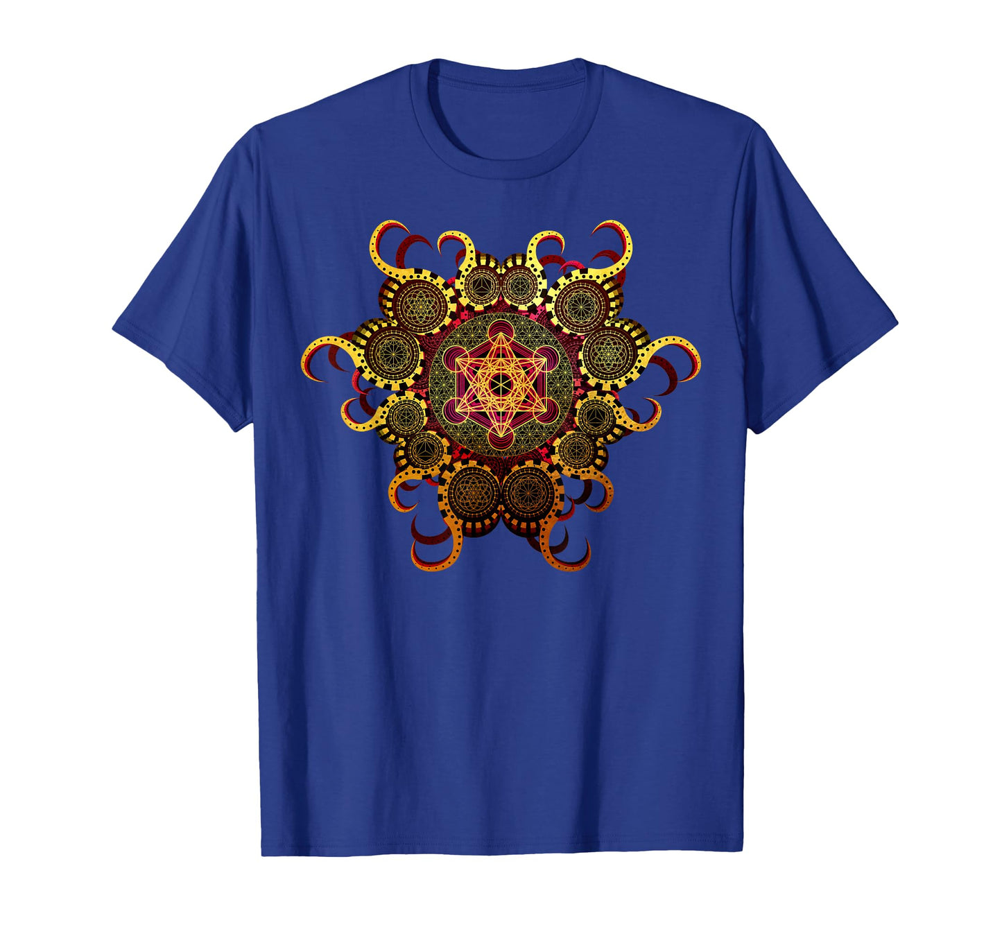 Gold Organic Merkaba Sacred Geometry Psychedelic Symmetry T-Shirt