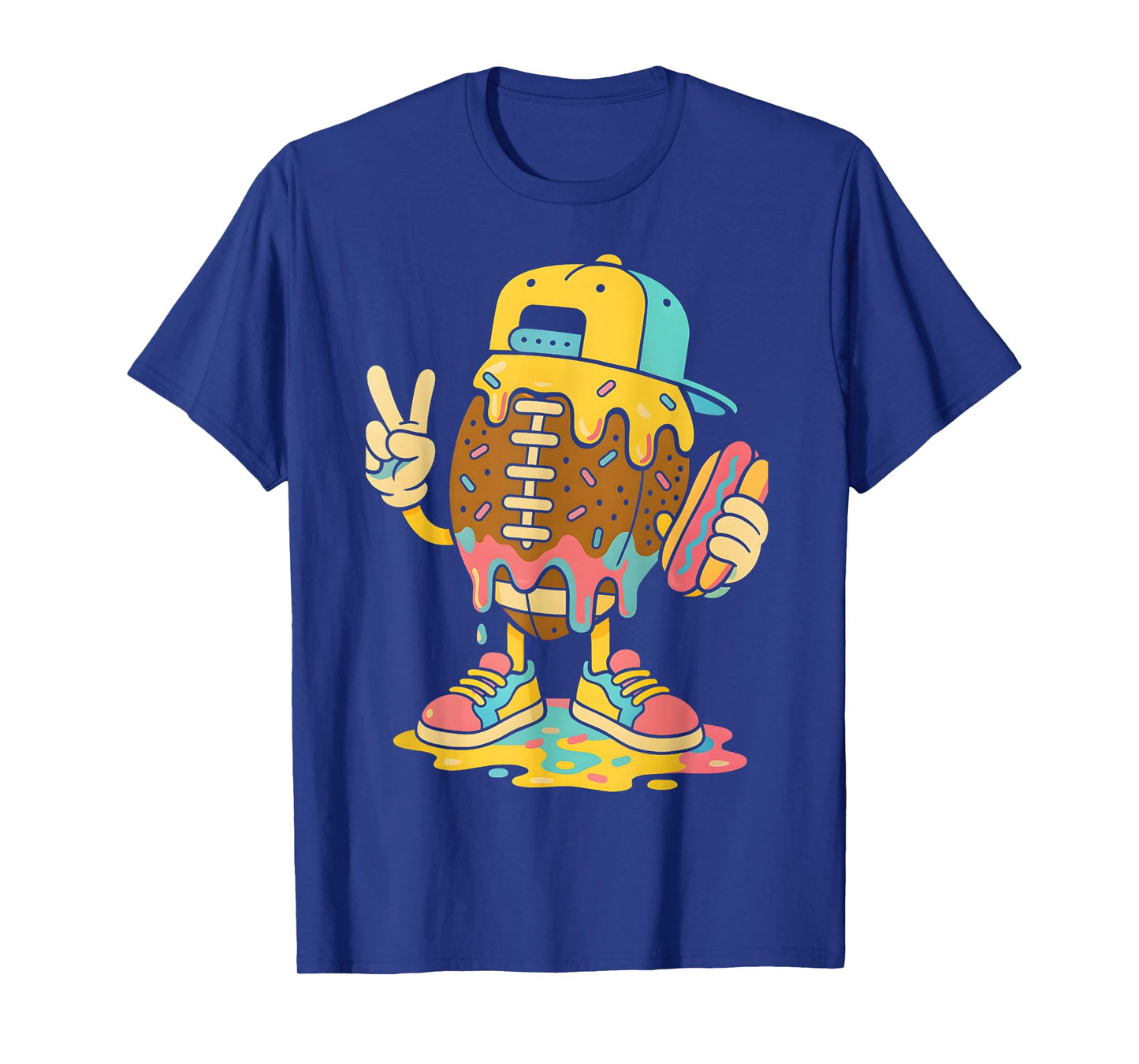 Football Drip Boys Football Ice Cream Youth Game Day T-Shirt