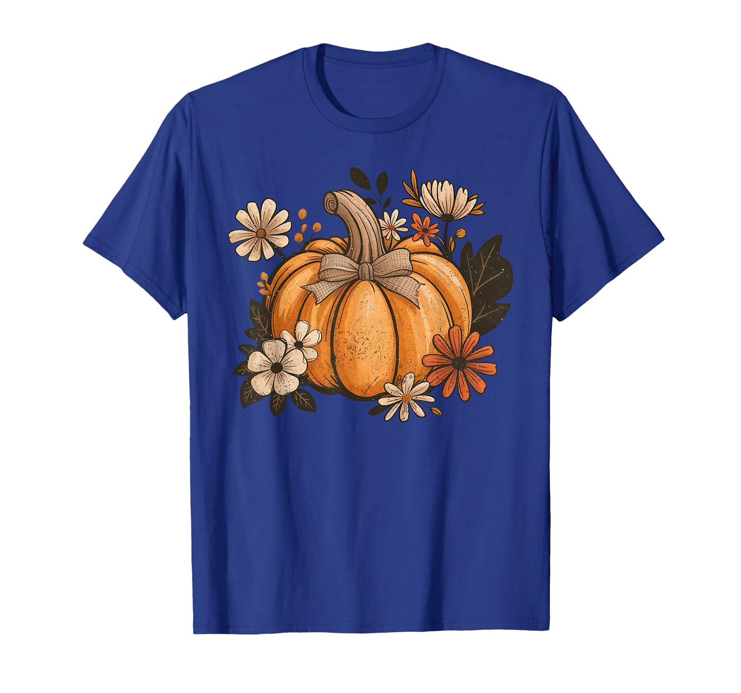 Wildflower Pumpkin Season Thanksgiving Autumn Fall Leaves T-Shirt