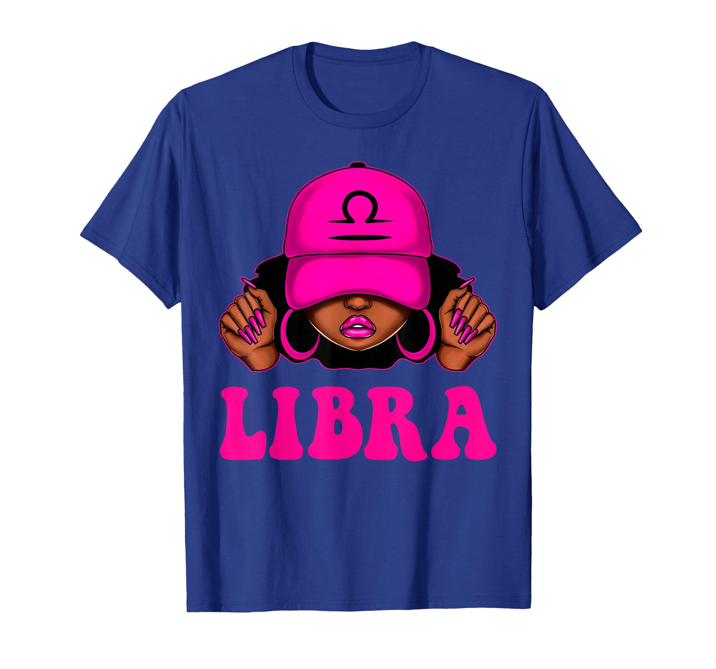 Libra Queen Sassy Black Woman Afro Girl Zodiac Birthday T-Shirt