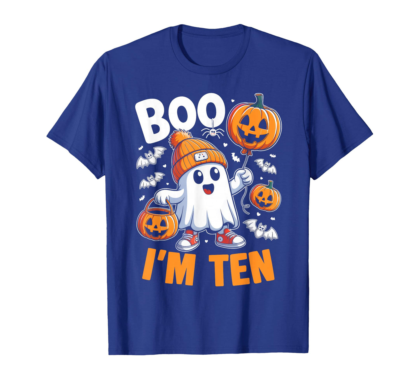 Boo I'm Ten Ghost 10th Birthday Halloween Boy Kids Groovy T-Shirt