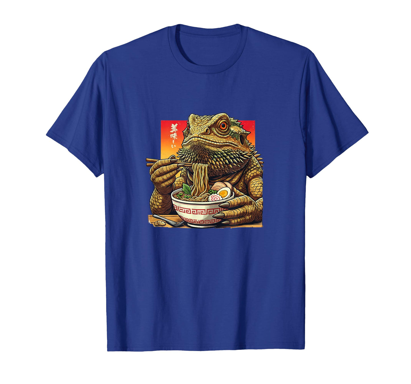 Funny Bearded Dragon Eating Ramen Japanese Monster Lover T-Shirt
