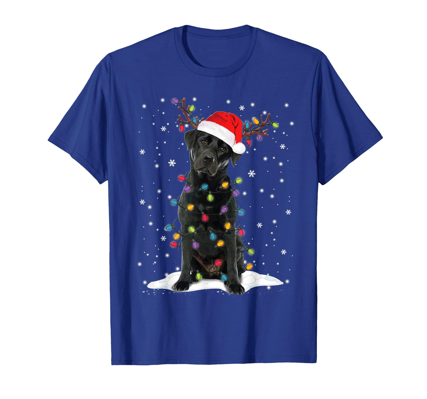 Black Lab Labrador Christmas Tree Light Pajama Dog Xmas T-Shirt