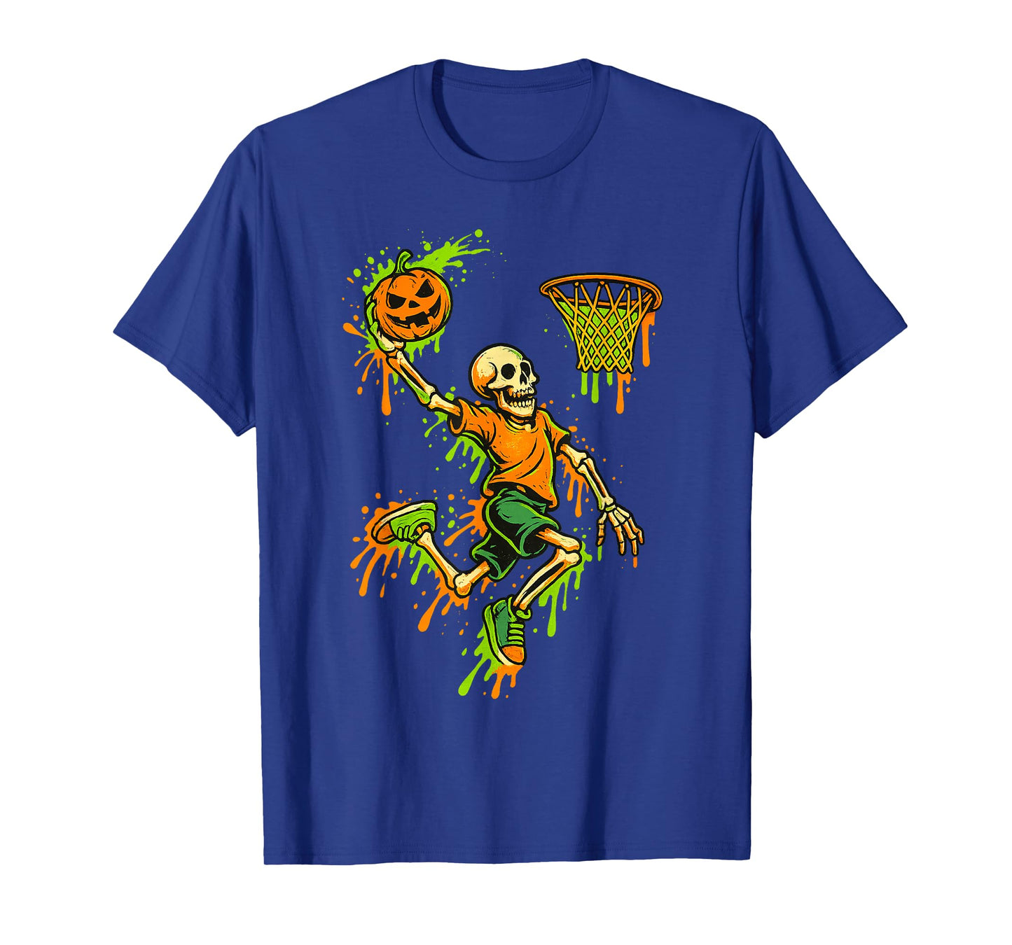Spooky Basketball Halloween Costume Skeleton Player Boys T-Shirt