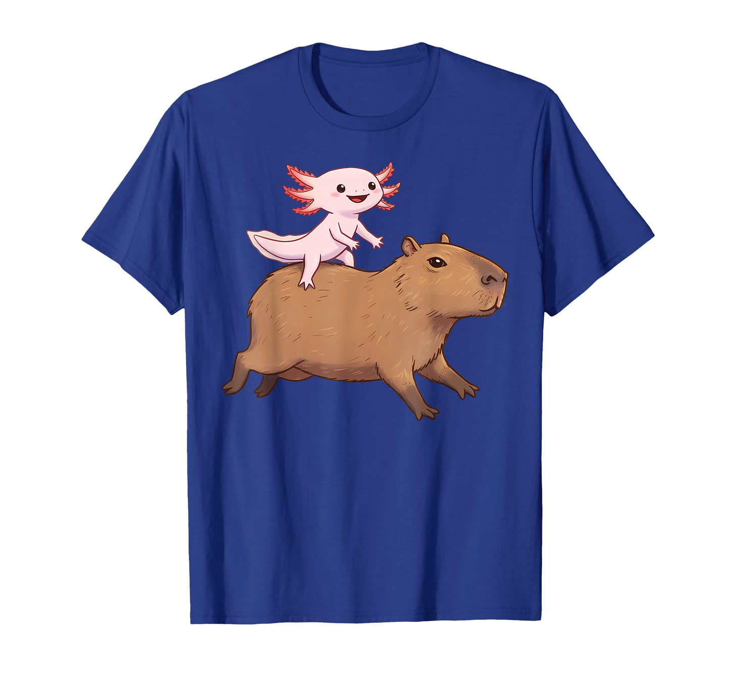 Funny Kawaii Axolotl and Capybara Lover Kids Girls Men Women T-Shirt