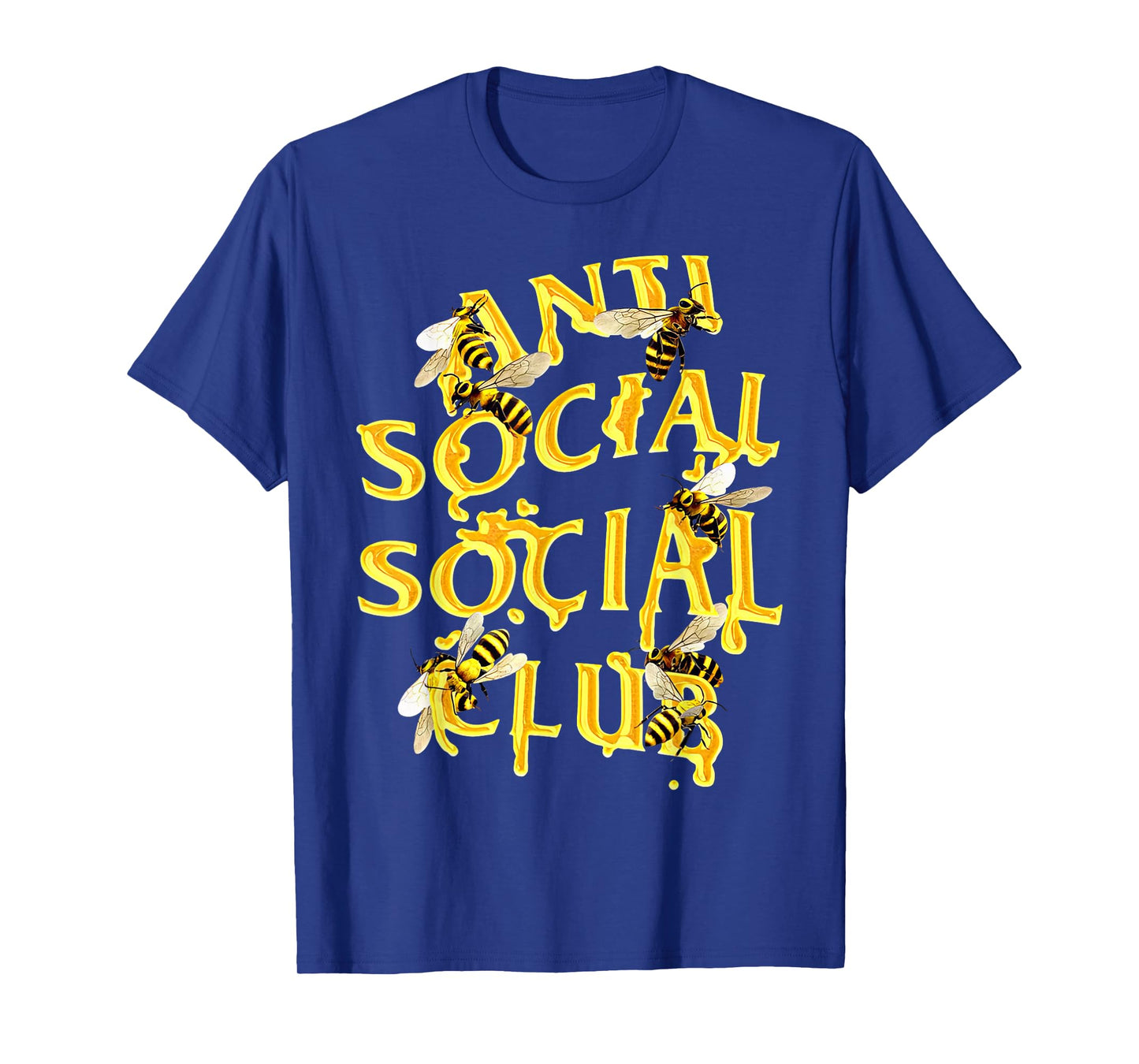 Retro Anti Social Club Bees Funny Introvert Women Men T-Shirt