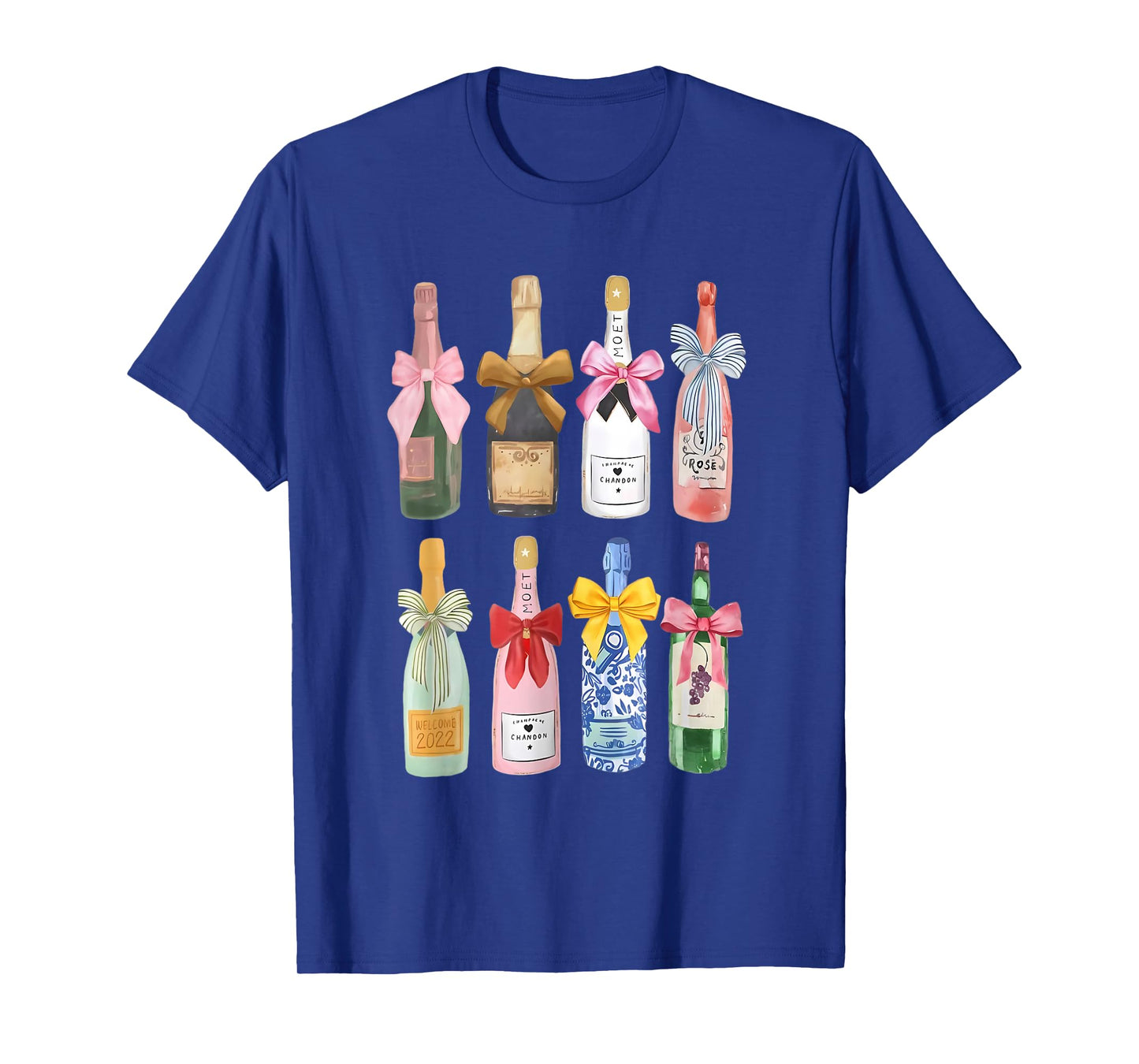 Christmas Champagne T-Shirt Cool Glass Coquette Bottle T-Shirt