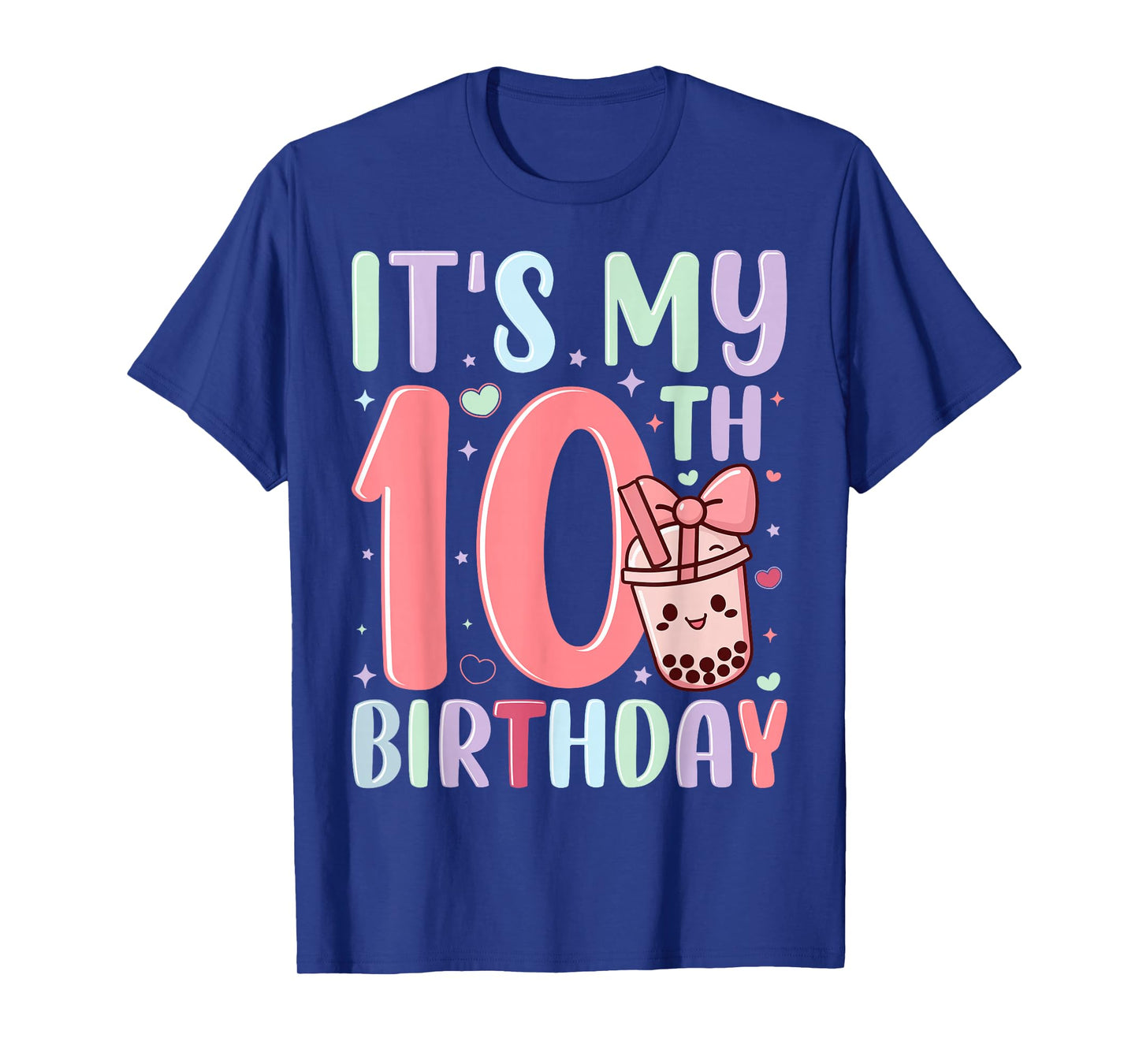 It's My 10th Birthday Bubble Boba Tea Party 10 Year Old Girl T-Shirt