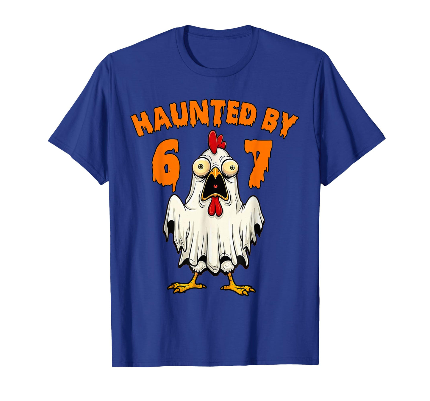 Haunted by 67 Funny Ghost Chicken Meme Halloween Costume T-Shirt