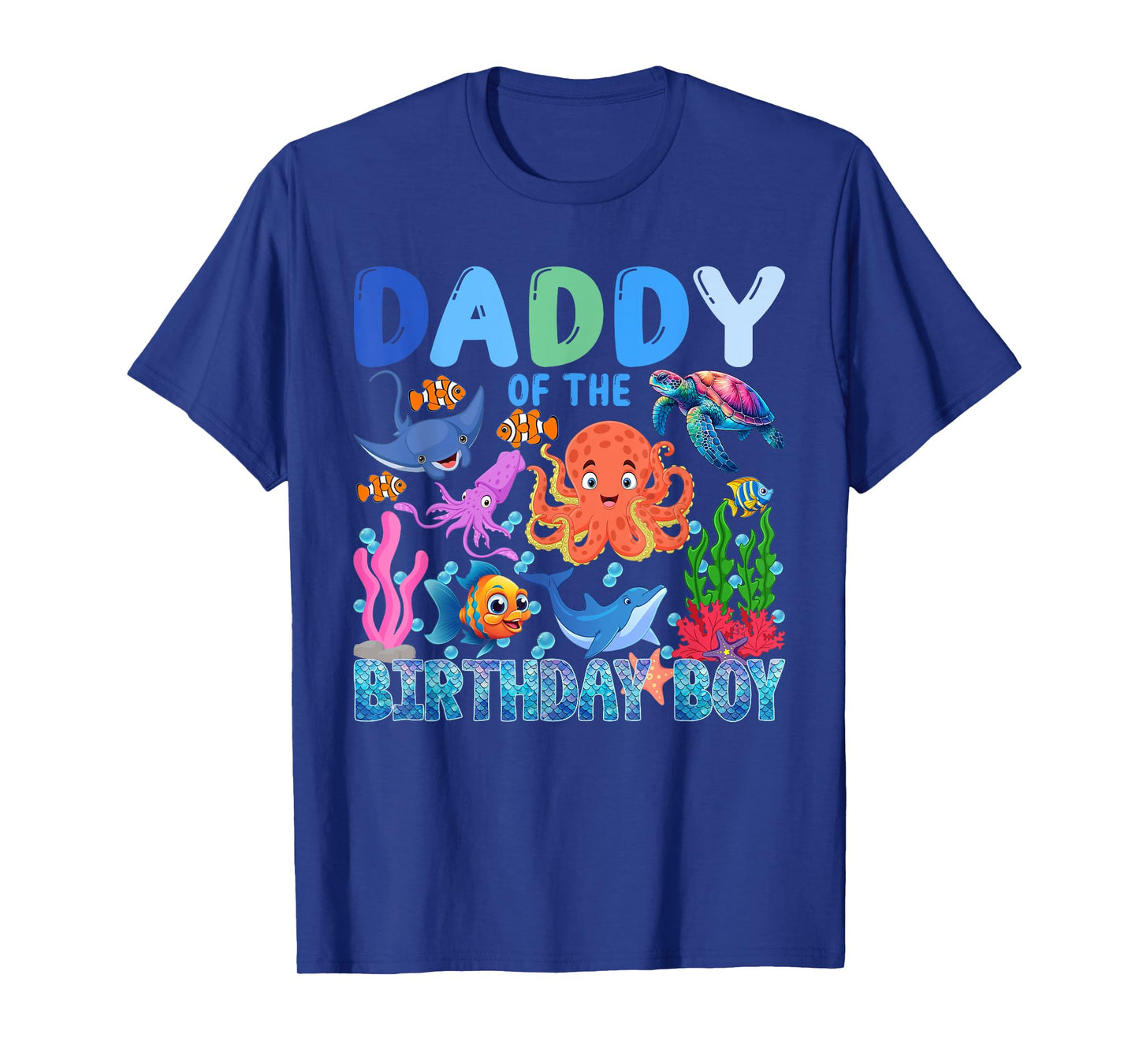 Daddy of The Birthday Boy Aquarium Sea Animals Matching T-Shirt