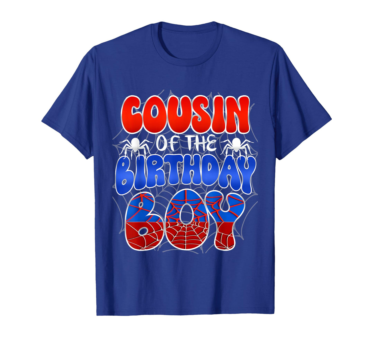 Cousin of the Birthday Boy Costume Spider Web Birthday Party T-Shirt