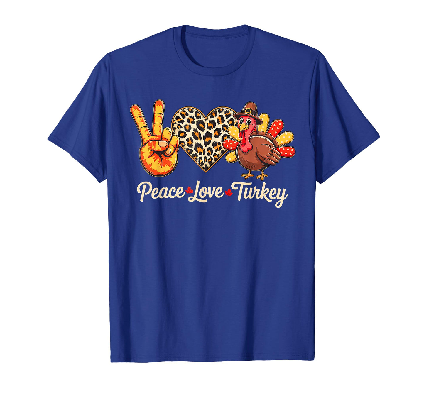 Peace Love Turkey Little Pilgrim Thanksgiving Womens Girls T-Shirt