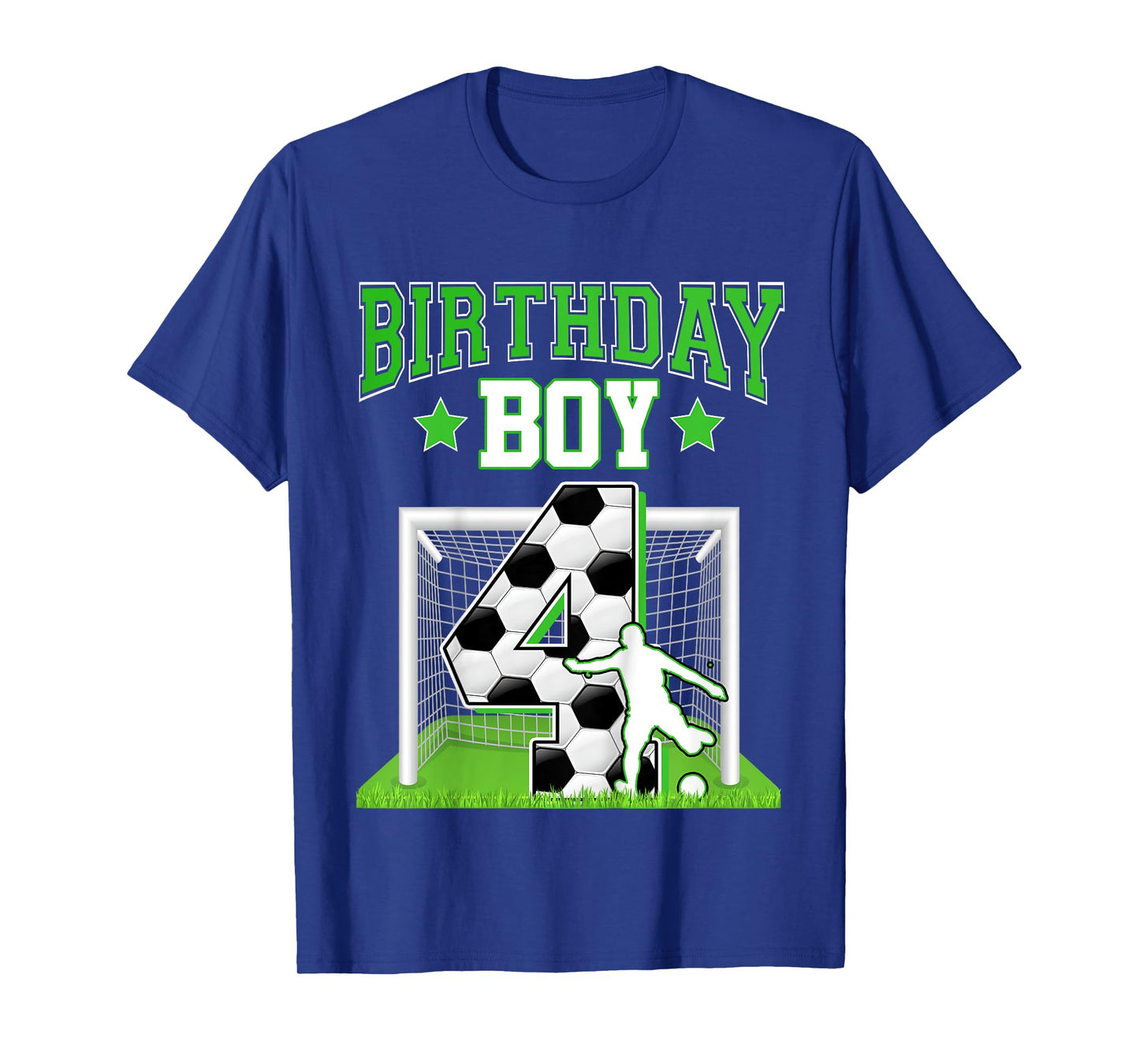 Kids Soccer Ball 4th Birthday Boy 4 Year Old Baller Player Party T-Shirt