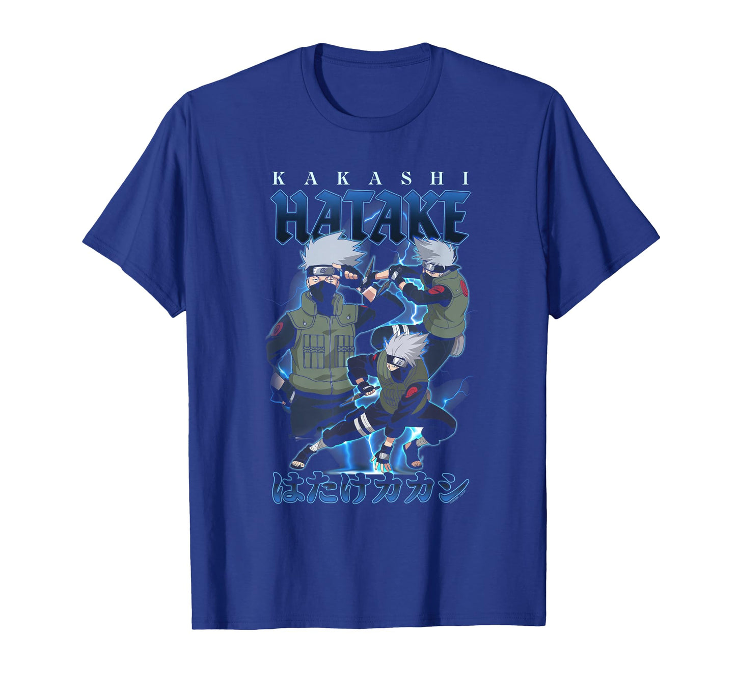 Naruto Shippuden Retro Kakashi Lightning Poses Anime T-Shirt