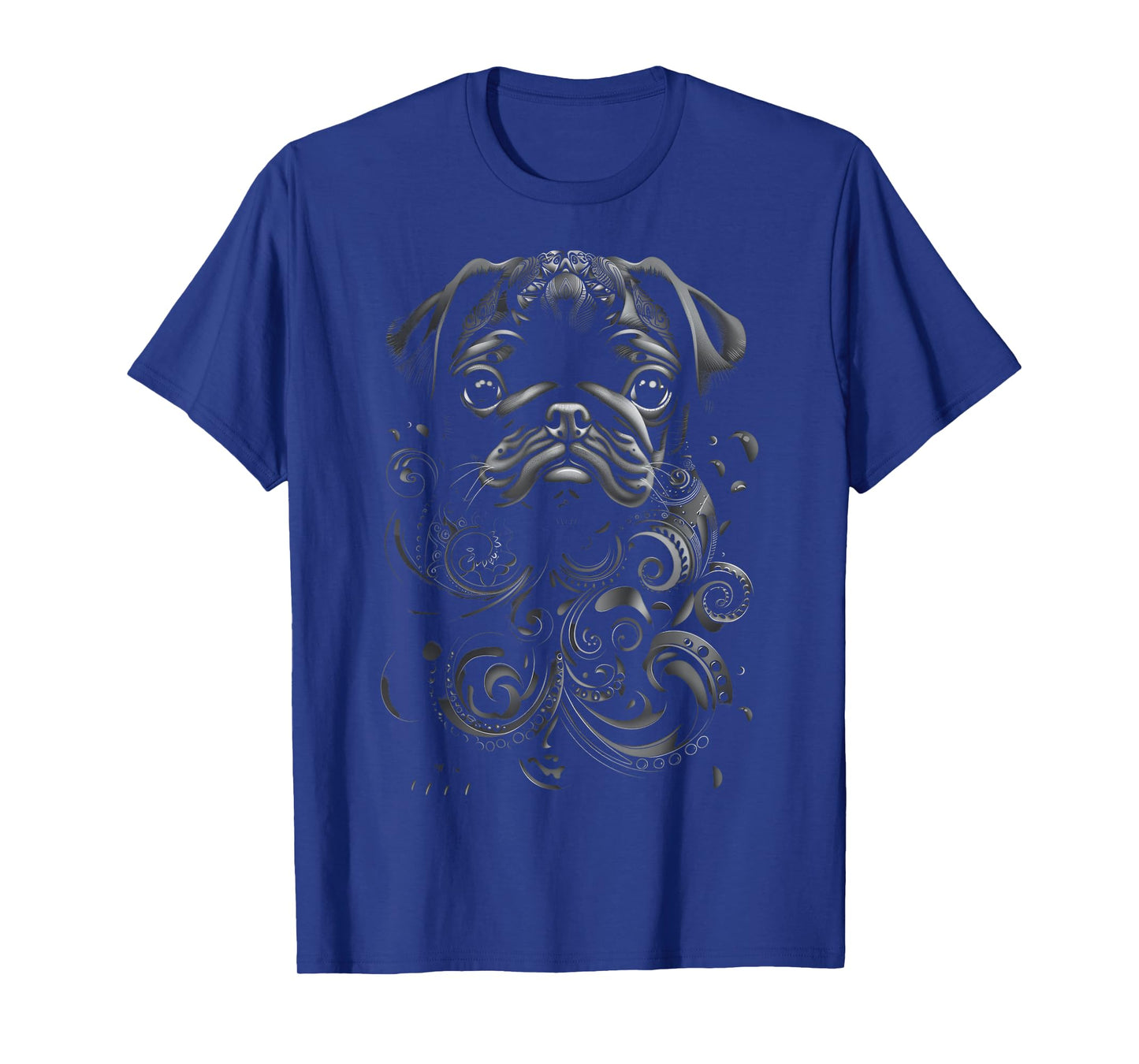 Black Pug Tribal Vintage Retro Graphic T-Shirt