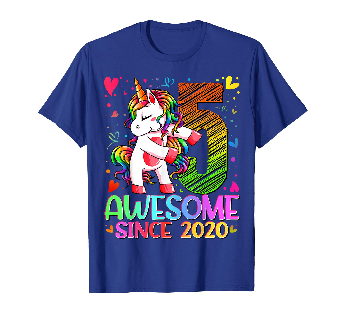5 Year Old Unicorn Gifts For Girls 5th Birthday Girl Party T-Shirt